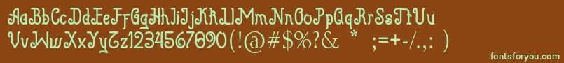 Beguyur Font – Green Fonts on Brown Background