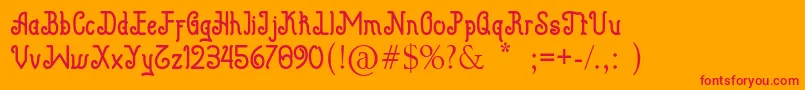Beguyur Font – Red Fonts on Orange Background