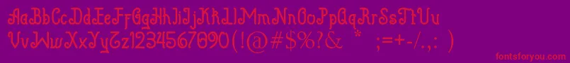 Beguyur Font – Red Fonts on Purple Background