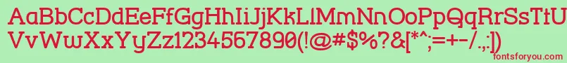 StreetCornerSlabSemibold Font – Red Fonts on Green Background