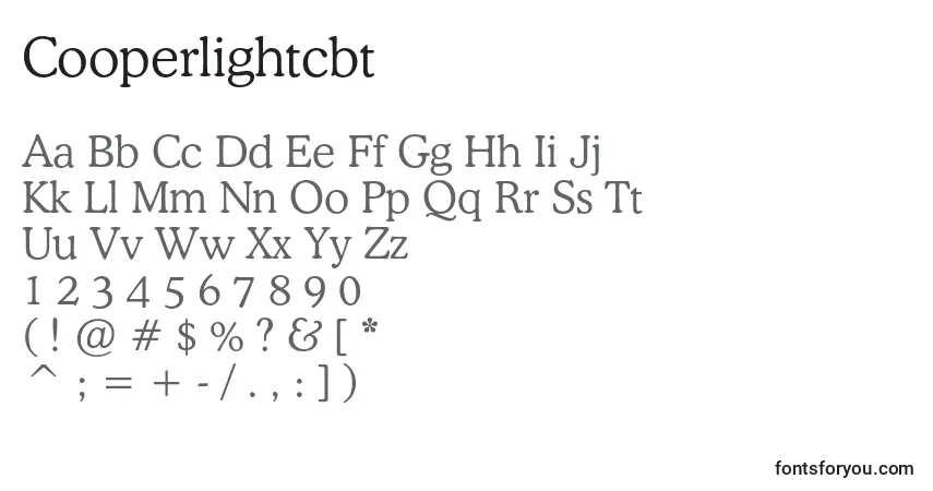 A fonte Cooperlightcbt – alfabeto, números, caracteres especiais