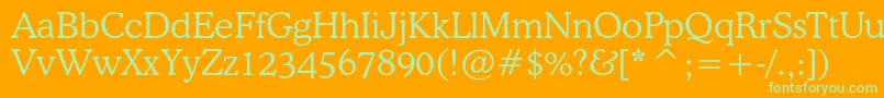 Cooperlightcbt Font – Green Fonts on Orange Background