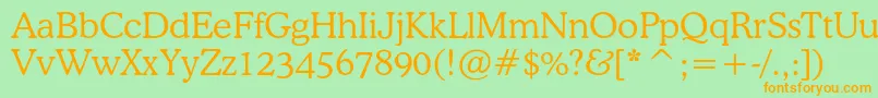Cooperlightcbt-Schriftart – Orangefarbene Schriften auf grünem Hintergrund