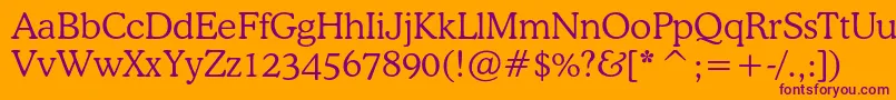 Cooperlightcbt-Schriftart – Violette Schriften auf orangefarbenem Hintergrund