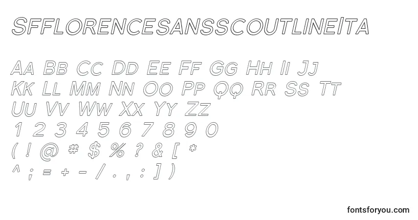 Czcionka SfflorencesansscoutlineIta – alfabet, cyfry, specjalne znaki
