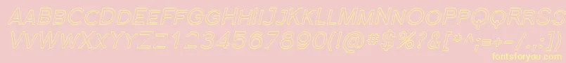 SfflorencesansscoutlineIta-Schriftart – Gelbe Schriften auf rosa Hintergrund