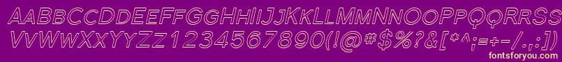 SfflorencesansscoutlineIta Font – Yellow Fonts on Purple Background