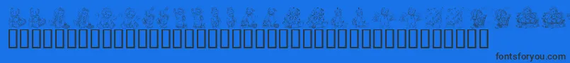 KrHolidayTeddies-Schriftart – Schwarze Schriften auf blauem Hintergrund