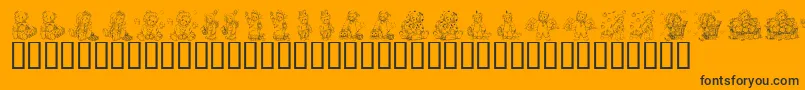 fuente KrHolidayTeddies – Fuentes Negras Sobre Fondo Naranja