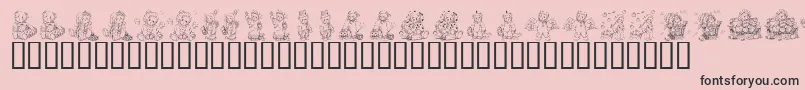 KrHolidayTeddies-Schriftart – Schwarze Schriften auf rosa Hintergrund