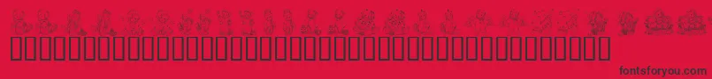 KrHolidayTeddies Font – Black Fonts on Red Background