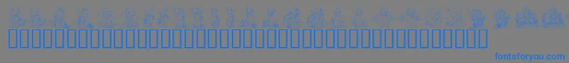 fuente KrHolidayTeddies – Fuentes Azules Sobre Fondo Gris