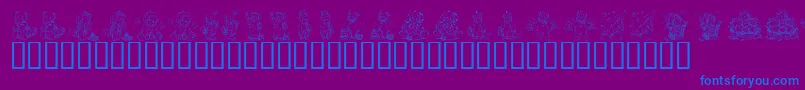 KrHolidayTeddies-Schriftart – Blaue Schriften auf violettem Hintergrund