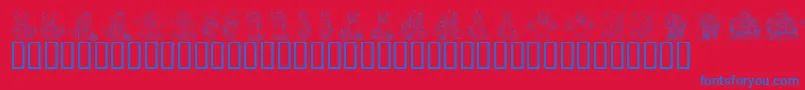 KrHolidayTeddies Font – Blue Fonts on Red Background