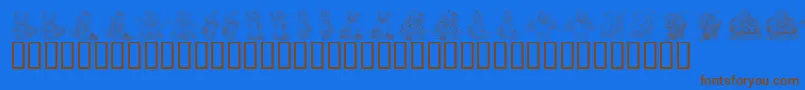 KrHolidayTeddies Font – Brown Fonts on Blue Background