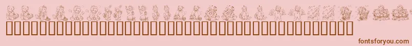 fuente KrHolidayTeddies – Fuentes Marrones Sobre Fondo Rosa