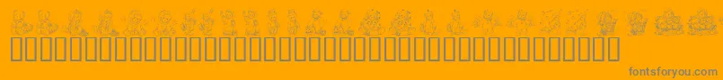 KrHolidayTeddies-Schriftart – Graue Schriften auf orangefarbenem Hintergrund