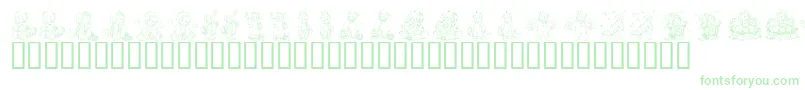 KrHolidayTeddies-Schriftart – Grüne Schriften auf weißem Hintergrund