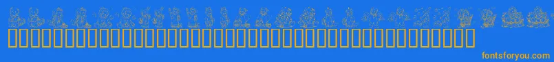 fuente KrHolidayTeddies – Fuentes Naranjas Sobre Fondo Azul