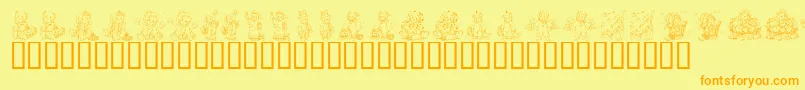 Шрифт KrHolidayTeddies – оранжевые шрифты на жёлтом фоне