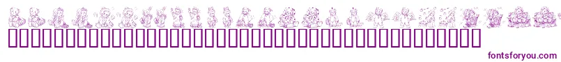 Czcionka KrHolidayTeddies – fioletowe czcionki