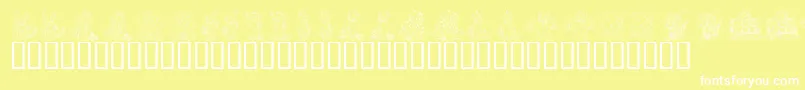 KrHolidayTeddies Font – White Fonts on Yellow Background