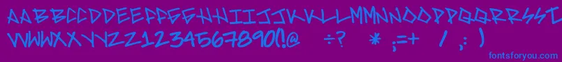 フォントBrave – 紫色の背景に青い文字