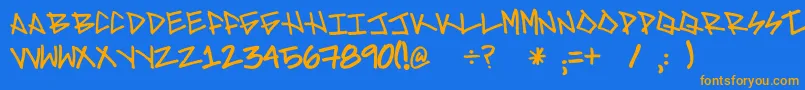 Brave Font – Orange Fonts on Blue Background