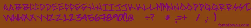 Brave-Schriftart – Violette Schriften auf braunem Hintergrund