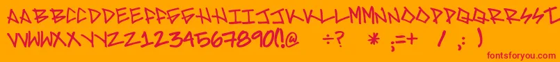 Brave Font – Red Fonts on Orange Background