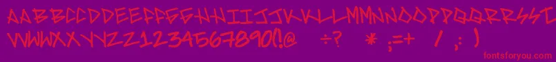 Шрифт Brave – красные шрифты на фиолетовом фоне