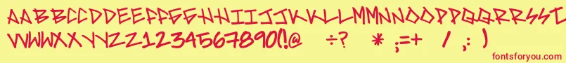 Brave Font – Red Fonts on Yellow Background