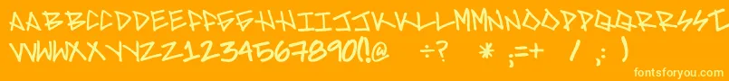 Brave-fontti – keltaiset fontit oranssilla taustalla