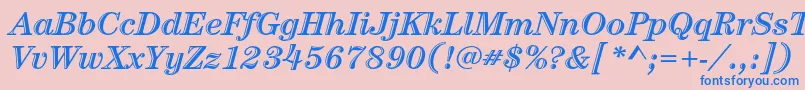 CenturystdHandtooledboldit Font – Blue Fonts on Pink Background