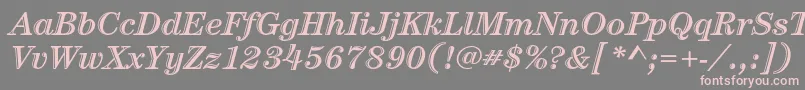 CenturystdHandtooledboldit Font – Pink Fonts on Gray Background
