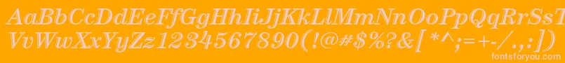 CenturystdHandtooledboldit Font – Pink Fonts on Orange Background
