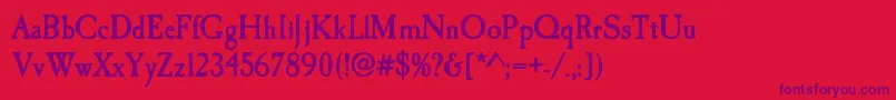 CaslonantiqueBold Font – Purple Fonts on Red Background