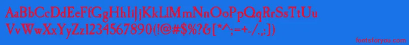 CaslonantiqueBold Font – Red Fonts on Blue Background