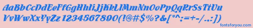 Flamencoinld Font – Blue Fonts on Pink Background