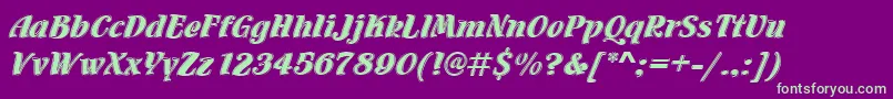 Flamencoinld Font – Green Fonts on Purple Background