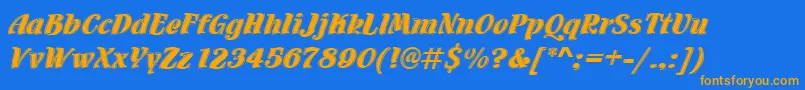 Flamencoinld Font – Orange Fonts on Blue Background