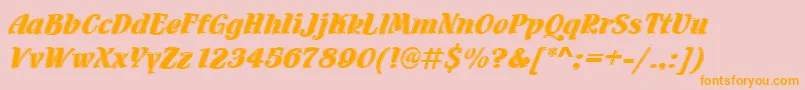 Flamencoinld Font – Orange Fonts on Pink Background