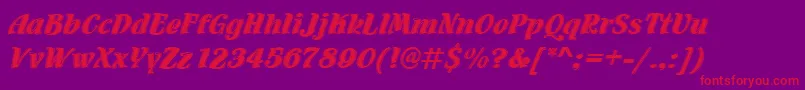 Flamencoinld-Schriftart – Rote Schriften auf violettem Hintergrund