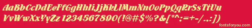 Flamencoinld Font – Yellow Fonts on Red Background