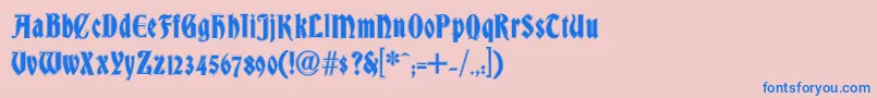 フォントDsBradleyContour – ピンクの背景に青い文字