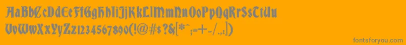 フォントDsBradleyContour – オレンジの背景に灰色の文字