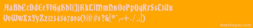 DsBradleyContour-Schriftart – Rosa Schriften auf orangefarbenem Hintergrund