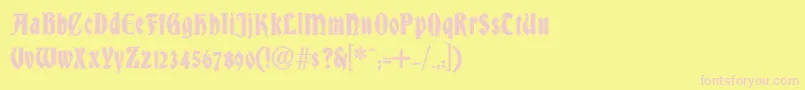 DsBradleyContour-fontti – vaaleanpunaiset fontit keltaisella taustalla
