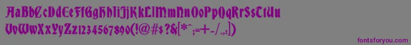 Шрифт DsBradleyContour – фиолетовые шрифты на сером фоне