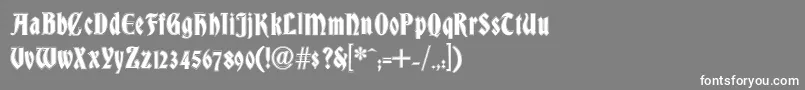 フォントDsBradleyContour – 灰色の背景に白い文字